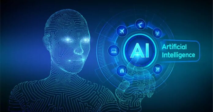 Artificial Intelligence Written in a blue background