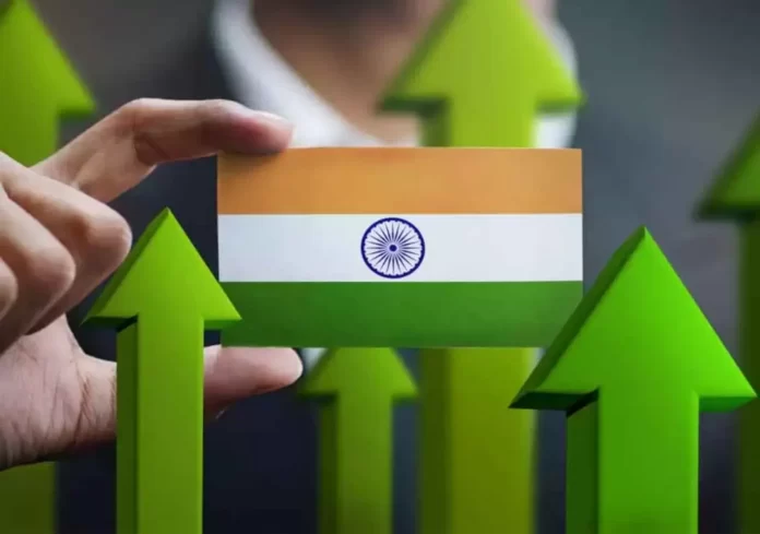 Raising of Indian Economy Shown using Indian Flag