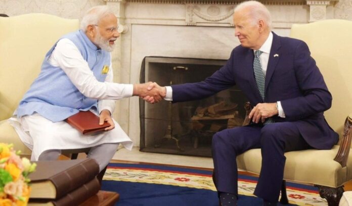 PM Modi and Joe Biden Hand Shaking