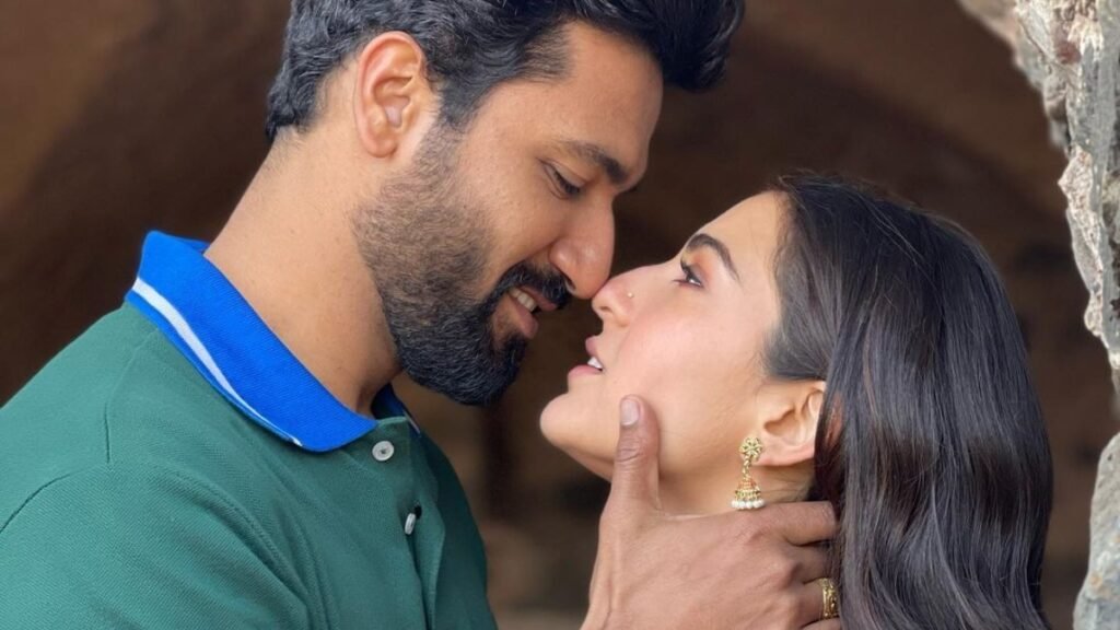 Vicky Kaushal and Sara ali khan romantic shot
