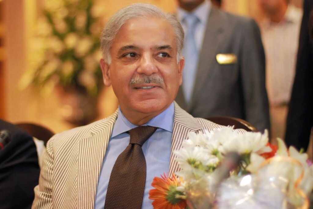 Pakistan PM Shehbaz Sharif Holding Flowers