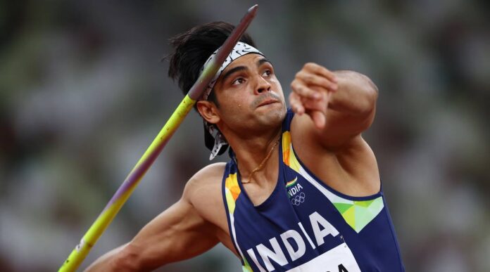 Neeraj Chopra Throwing Javelin