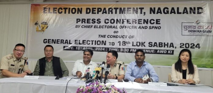 Nagaland CEO Vyasan R and others at the press conference
