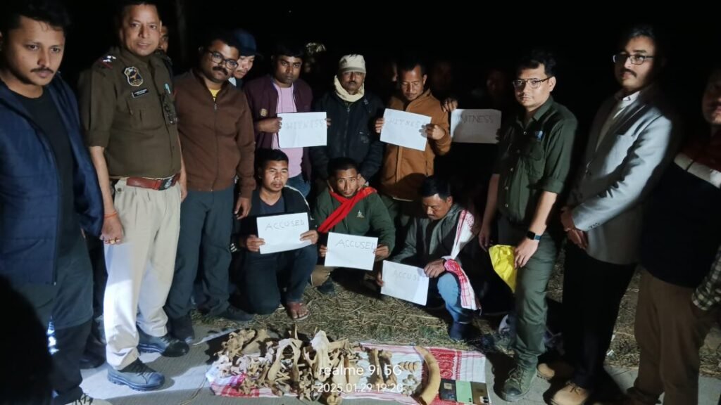 Assam police arrests 3 persons in Nagaon for possession of animal parts.