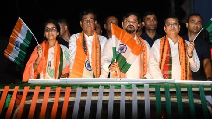 Bikers with Indian flags ride through Agartala in Tiranga Yatra for Operation Sindoor tribute