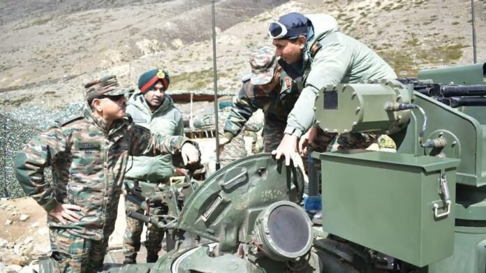 Army Chief receiving briefing in North Sikkim