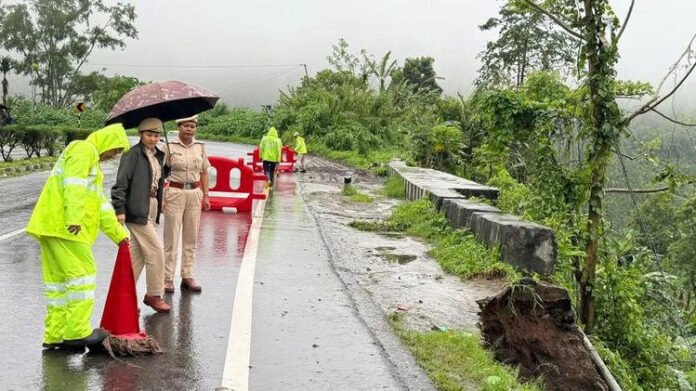 landslide-affected area in East Khasi Hills