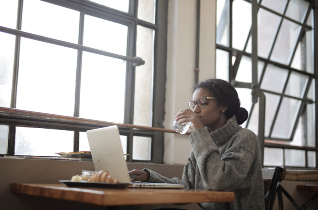 Girl Doing Work from Home