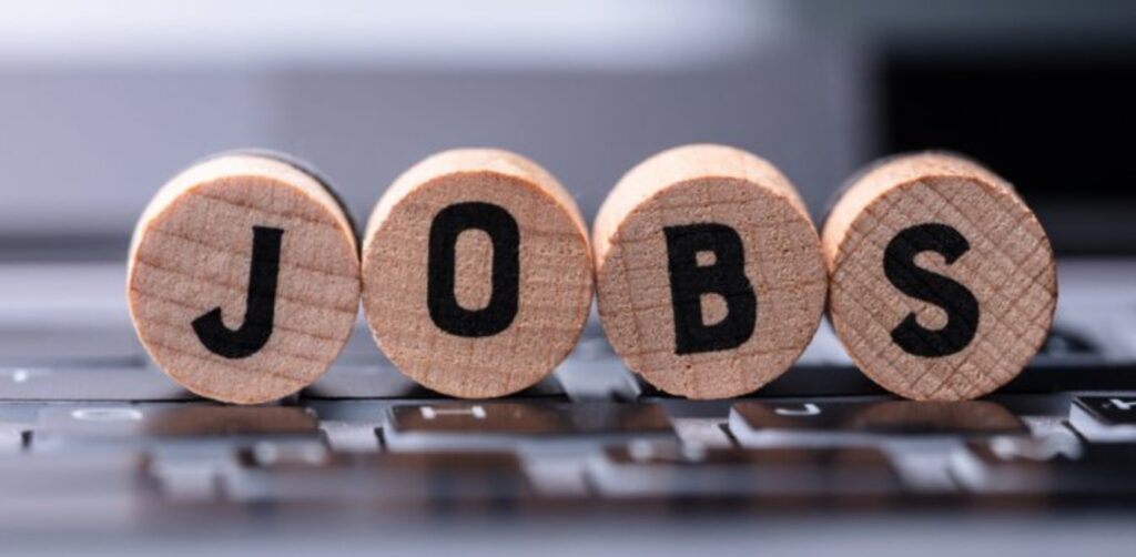 JOBS Written in Wooden Blocks