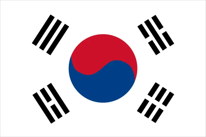 South Korea Close View of South Korean Flag