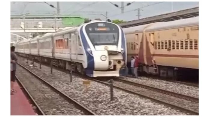 Damage Vande Bharat Express Vande Bharat Express hits cattle in Nalbari