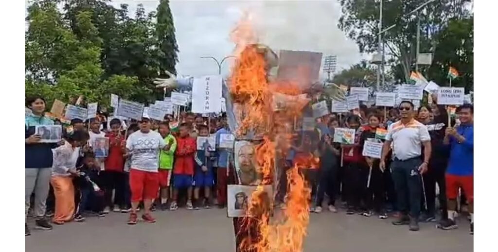 CM burning effigy
