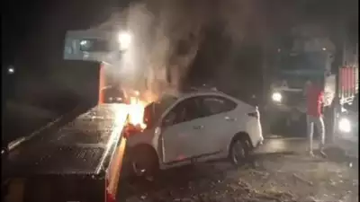 car catches fire