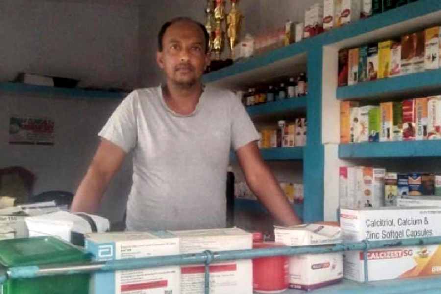 Farid Moghal at his shop in Purba Falimari village in Tufanganj, Cooch Behar district.