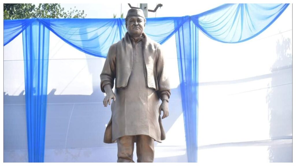 BTC Chief Pramod Boro unveils statue of Dr. Bhupen Hazarika in Assam’s Kokrajhar.