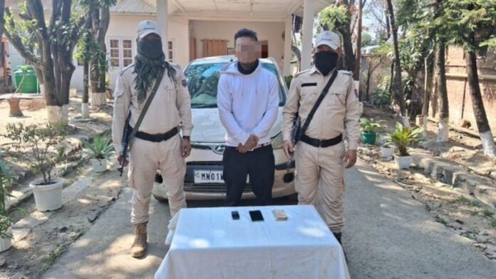 Manipur police arrests active PREPAK (PRO) cadre involved in extortion activities.