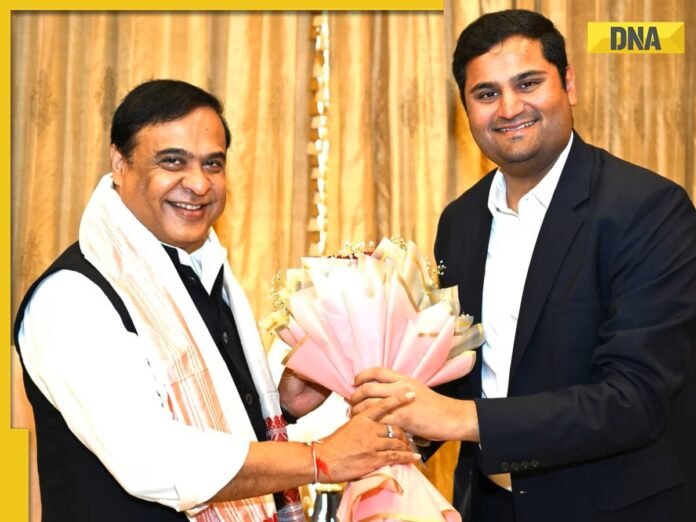 assam cm himanta sarma and gautam adani' son