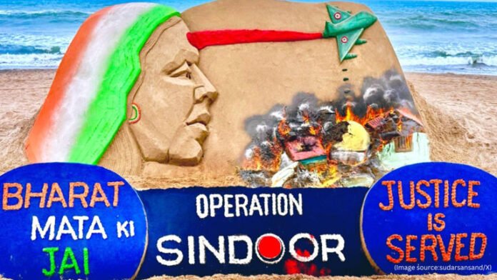 Sudarshan Pattnaik pays tribute to Indian Armed Forces with sand art honouring ‘Operation Sindoor’
