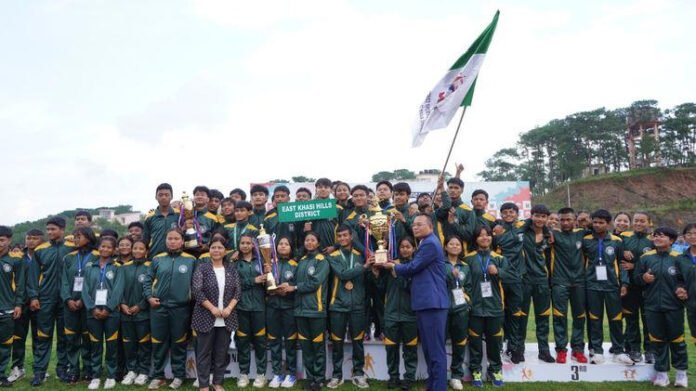 East Khasi Hills Athletes Celebrate Victory East Khasi Hills athletes celebrate winning state meet 2025