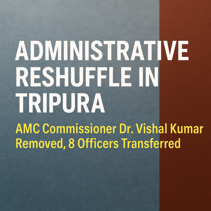 Tripura Government Transfers 8 Senior Officers in Administrative Reshuffle