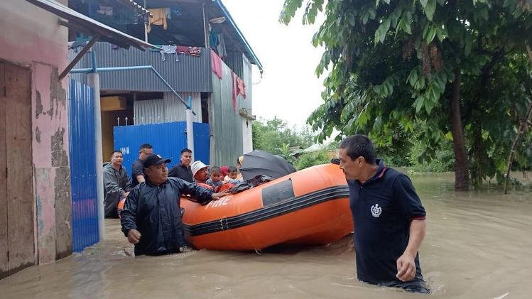 Flooded school building in Manipur’s affected districts after heavy rainfall