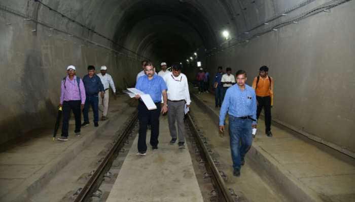 Train approaching Sairang station in Mizoram