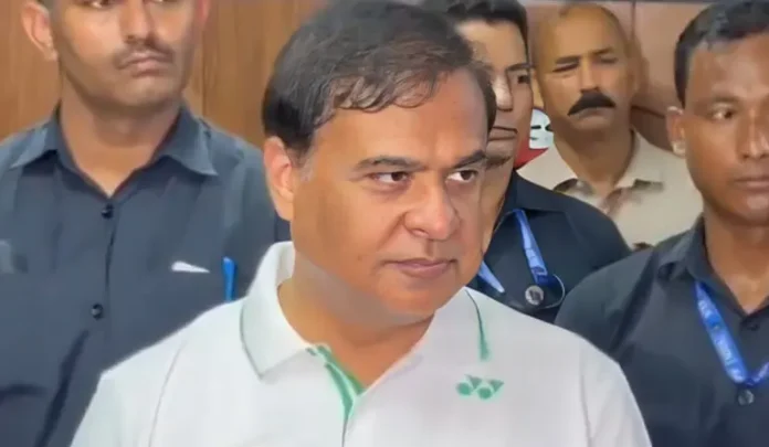 Assam CM Himanta Biswa Sarma speaking at a press conference