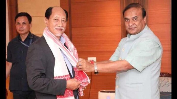 Assam and Nagaland CMs meet on border issue Assam CM Himanta Biswa Sarma and Nagaland CM Neiphiu Rio in talks on border tensions