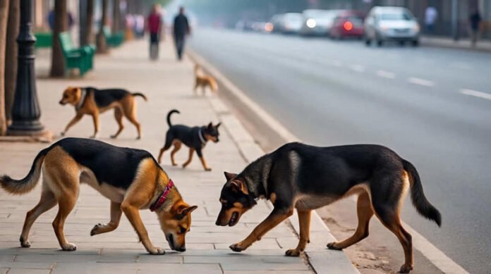 Stray dog control operation near Red Fort in Delhi