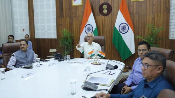 Manipur Chief Minister unveiling CMIS app and DMIS website for digital governance