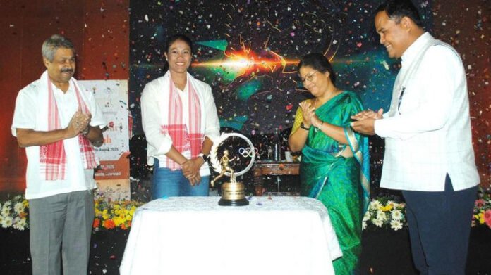 Bhogeswar Baruah Sports Award Trophy Unveiled Assam Olympic Association unveils Bhogeswar Baruah Sports Award trophy