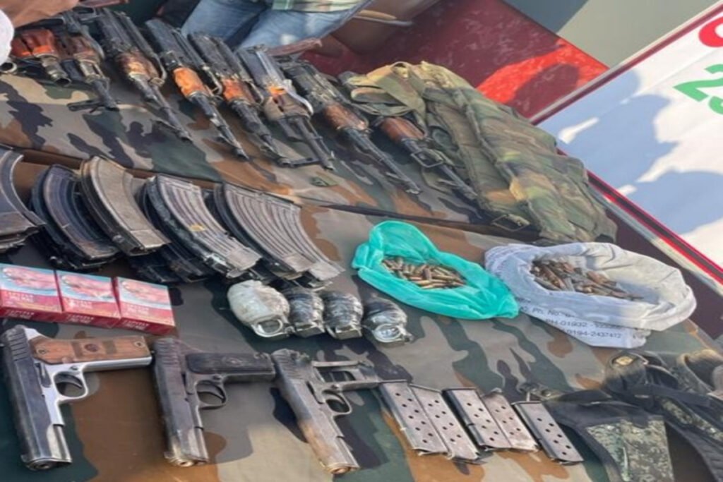 Manipur security forces display seized illegal arms and ammunition