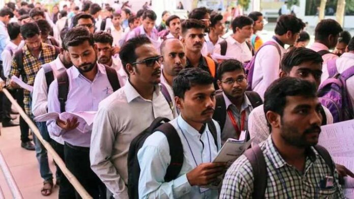 Young job seekers attending employment fair in Tripura 2025