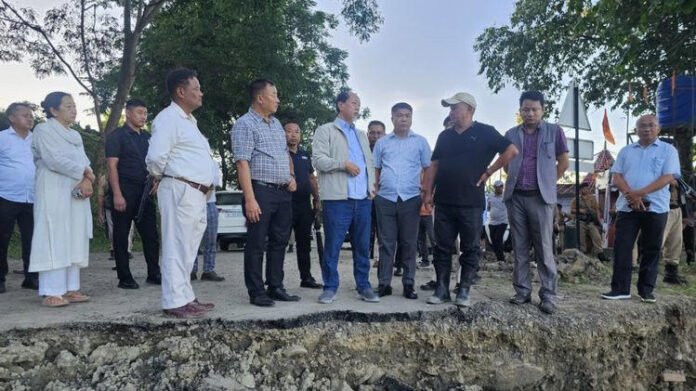 Nagaland CM inspects landslide-hit NH-29 at Liezocha, calls for urgent repairs