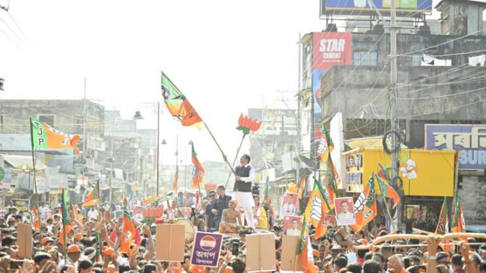 assam election: strong show of support as jayanta malla baruah files nomination in nalbari