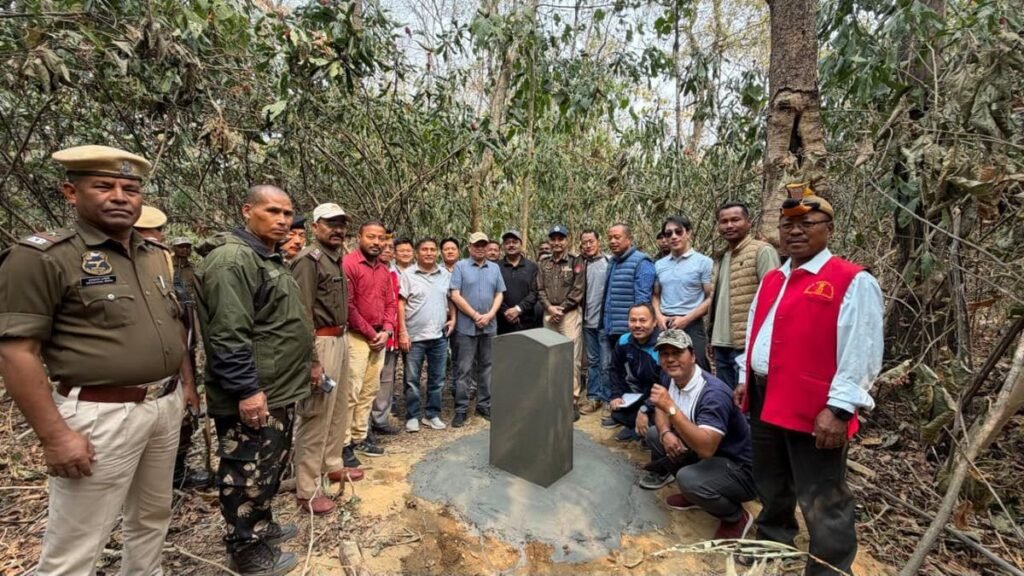 Newly constructed border pillar at Seijosa marking Assam Arunachal boundary progress