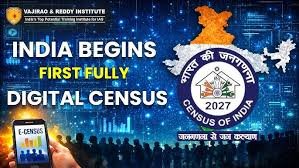 Digital Census India Launch Process Officials collecting census data using mobile applications in India