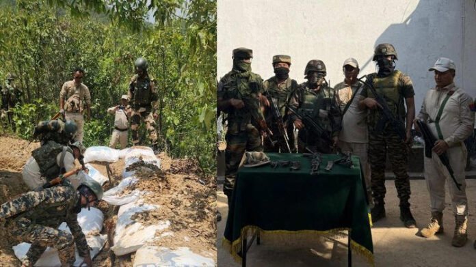 Manipur police demolish illegal bunkers in Kangpokpi, seize arms near border