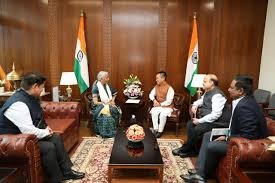 Sikkim Chief Minister with Finance Minister discussing financial assistance