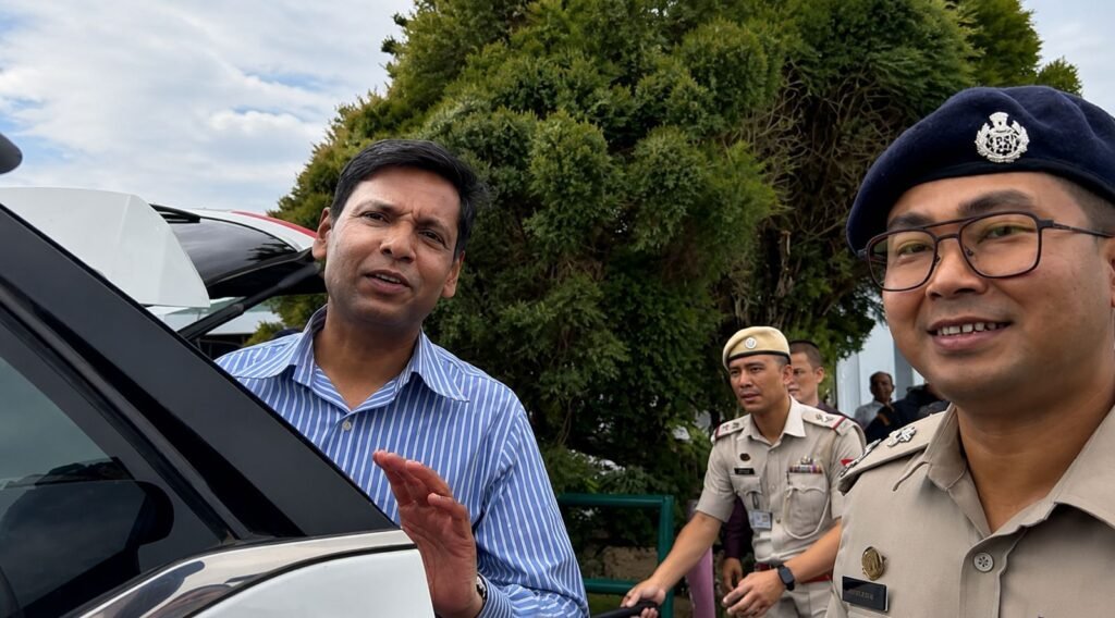 Newly appointed Manipur DGP Mukesh Singh arriving in Imphal for security command takeover