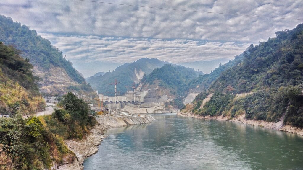 Hydropower infrastructure development along a river basin in Arunachal Pradesh