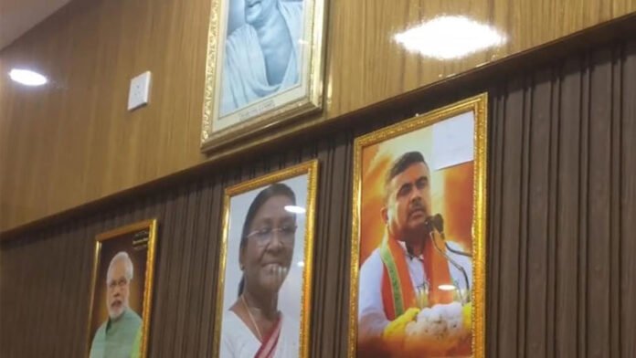 BJP workers replace Mamata's portrait in Asansol Mayor's chamber