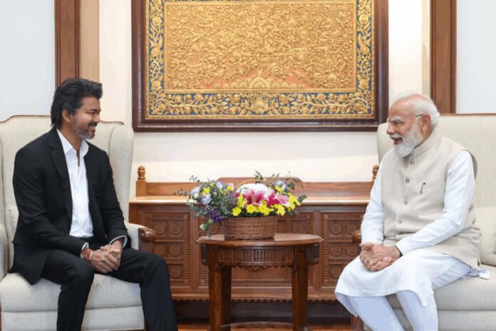Tamil Nadu Chief Minister C Joseph Vijay meets PM Modi.