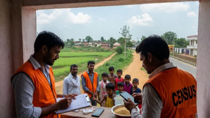 Census officials using mobile application during household survey operations in Meghalaya