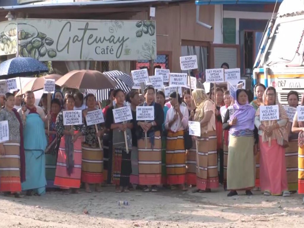 ANSAM leaders addressing media while demanding safe release of six hostages in Manipur