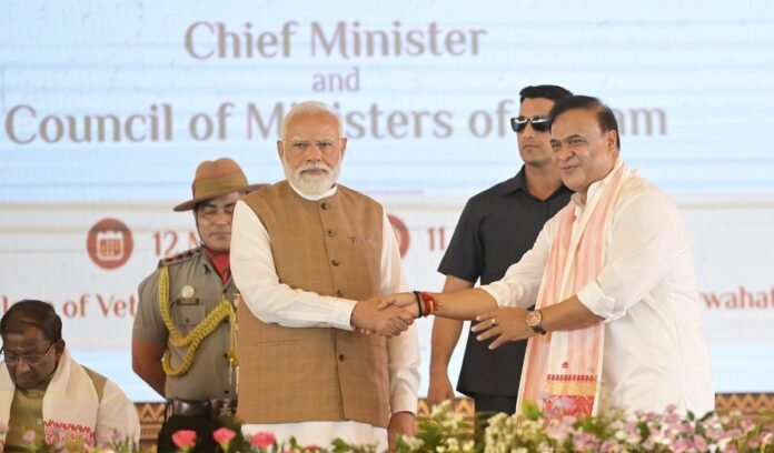Himanta Biswa Sarma taking oath as MLA during opening session of Assam Legislative Assembly