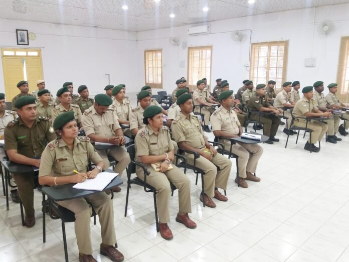Newly recruited forest guard candidates participating in forestry and field training activities in Tripura