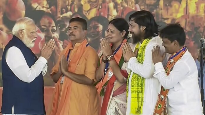 Senior BJP leaders taking oath as Cabinet Ministers in West Bengal government ceremony