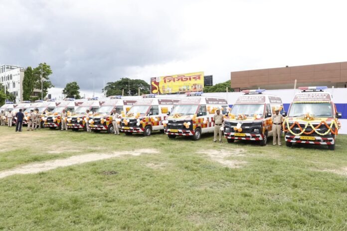 Public transport vehicles in Tripura with a concept illustration of delayed vehicle tracking and safety monitoring systems