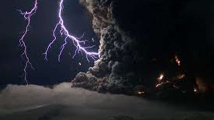 Thunderstorm clouds and rainfall over Tripura following lightning incidents during severe pre-monsoon weather